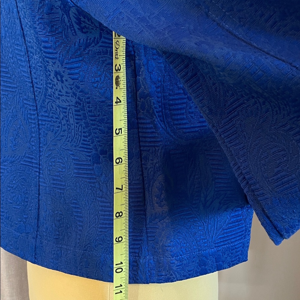 Ruby Rd. Vibrant Blue Ruffle-Trim Textured Jacket - Picture 6 of 7